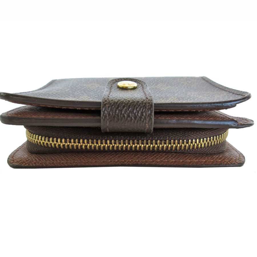 ルイ ヴィトン LOUIS VUITTON 二つ折り財布 モノグラム コンパクトジップ モノグラムキャンバス ブラウン ゴールド ユニセックス M61667 s0388f