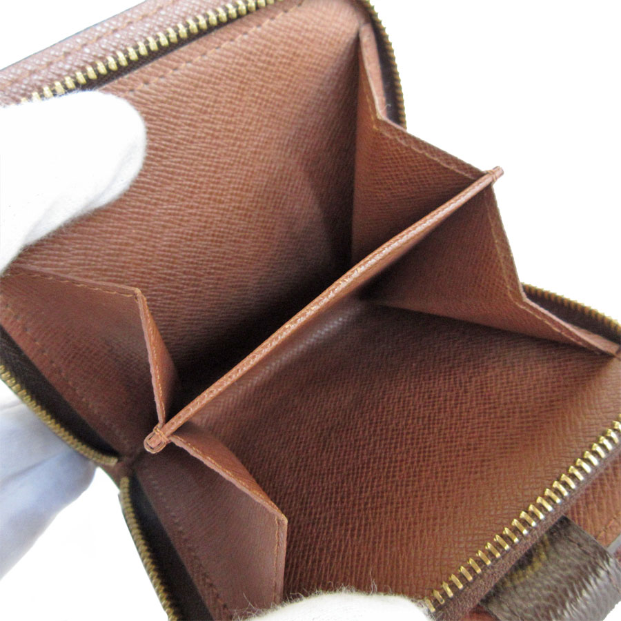 ルイ ヴィトン LOUIS VUITTON 二つ折り財布 モノグラム コンパクトジップ モノグラムキャンバス ブラウン ゴールド ユニセックス M61667 s0388f
