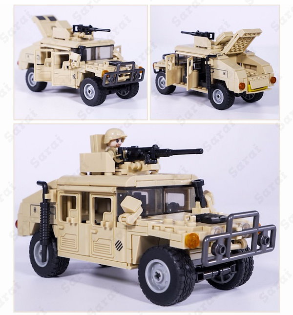 LEGO レゴ 互換 ブロック 模型 プラモデル ハンヴィー軍用車輛 アメリカ軍 US 米軍 ミニフィグ 大人 子供 人形 誕プレ 軍隊 軍事  ミリタリー 兵隊 武器 兵士 銃