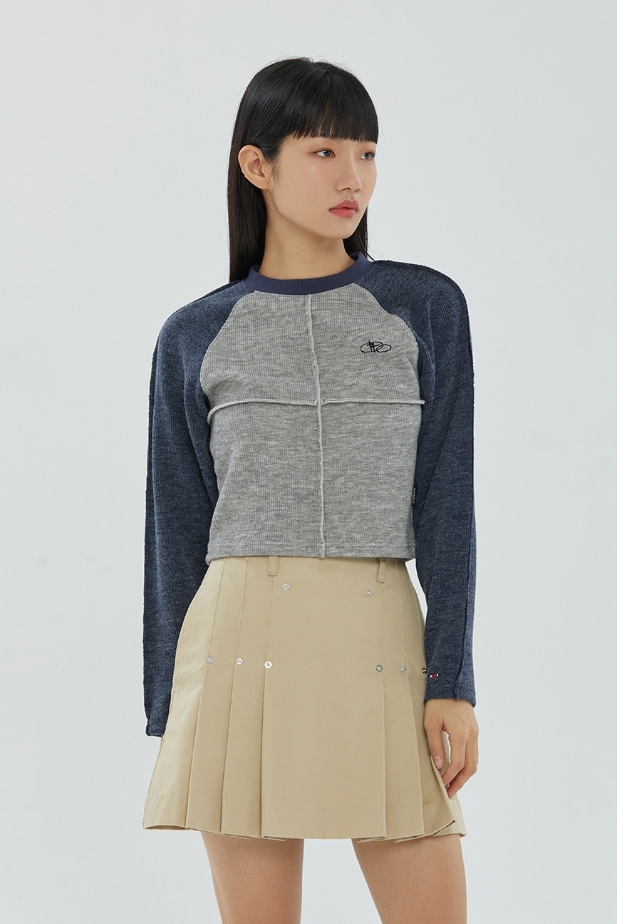 さらに100円引き◆ROMANTIC CROWN◆DESTROYED KNIT CROP SLEEVE ROMANTIC CROWN】 DESTROYED KNIT CROP SLEEVE