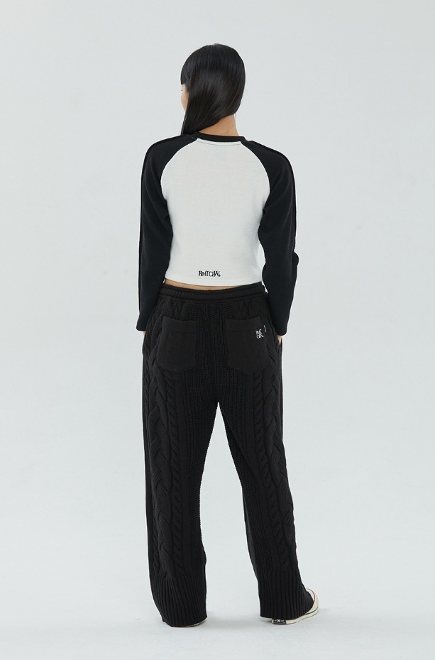 [ROMANTIC CROWN]★DESTROYED KNIT CROP SLEEVE ROMANTIC CROWN】 DESTROYED KNIT CROP SLEEVE Tシャツ・カットソー