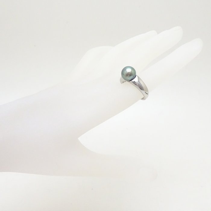 ブラックパール リング 指輪 黒真珠9.2ミリ 12号 Pt900プラチナ/292977【中古】 ブラックパール リング 指輪 黒真珠9.2ミリ 12号 Pt900プラチナ/292977【中古】