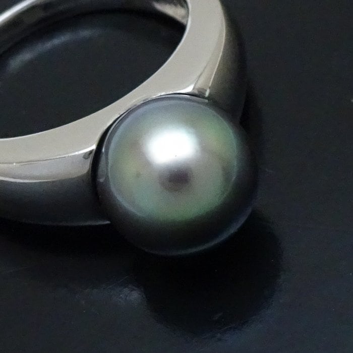 ブラックパール リング 指輪 黒真珠9.2ミリ 12号 Pt900プラチナ/292977【中古】 ブラックパール リング 指輪 黒真珠9.2ミリ 12号 Pt900プラチナ/292977【中古】