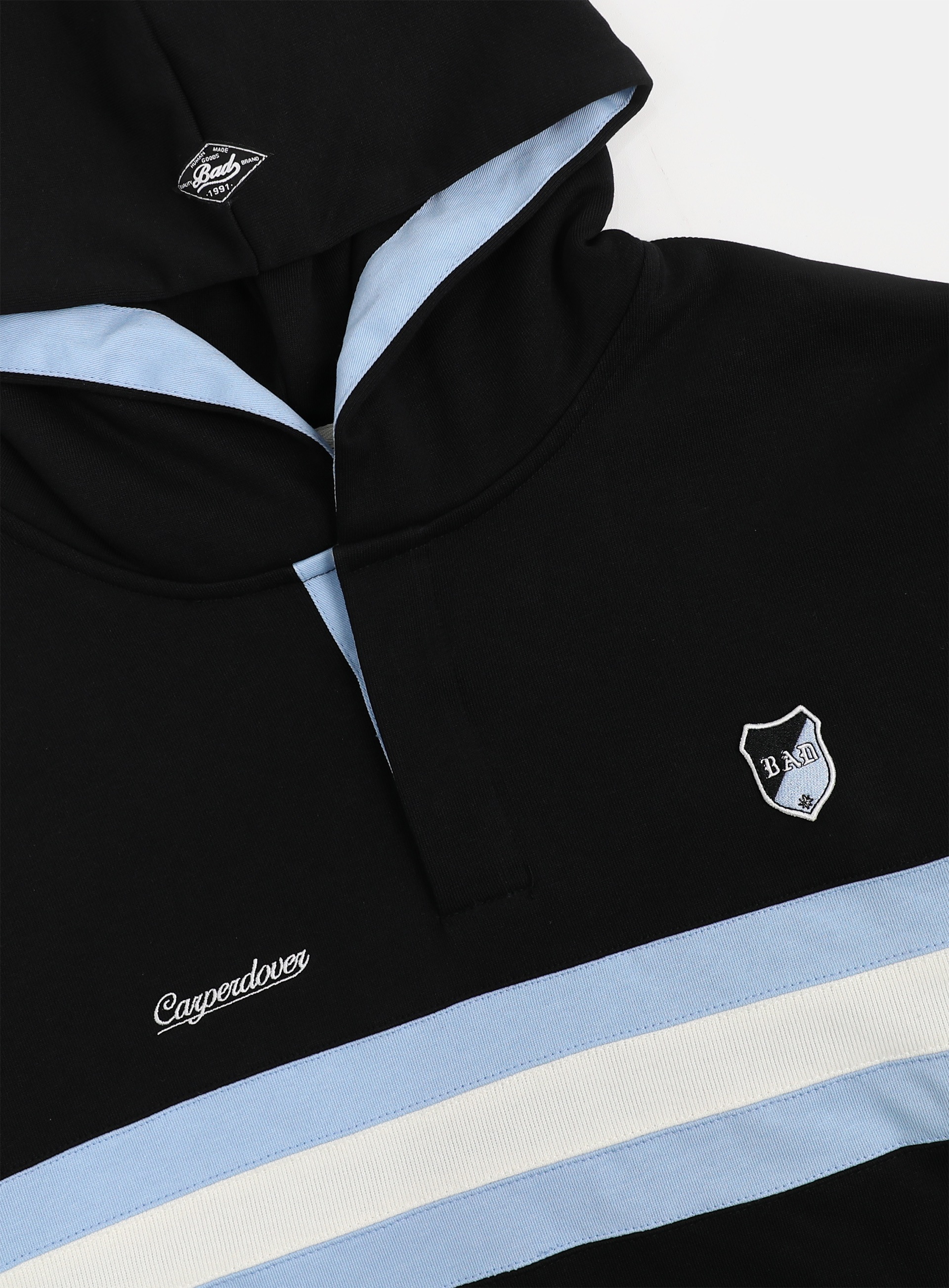 BADBLOOD】 BADBLOOD SPORTS RUGBY HOODIE : BLACK フード付き