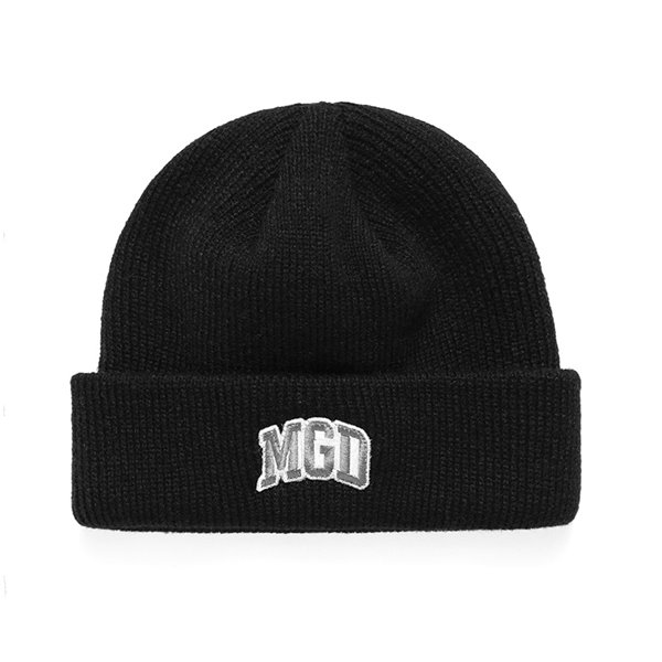 『即納』 『ばんばんざい』流那ちゃん着用 韓国ブランド【mahagrid】MGD COLLEGE LOGO BEANIE （IVORY）(BLACK)  ニット帽 国内発送