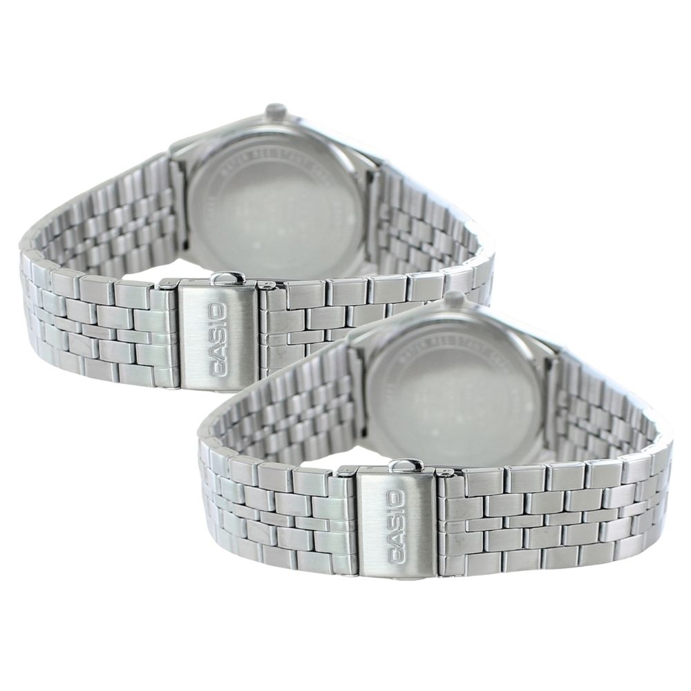 カシオ ペアウォッチ 腕時計 収納ケース付き グリーン イエロー ステンレスベルト お揃い ユニセックス メンズ レディース ペアセット カップル 親子ペア 誕生日 記念日 プレゼント ギフト ペアギ