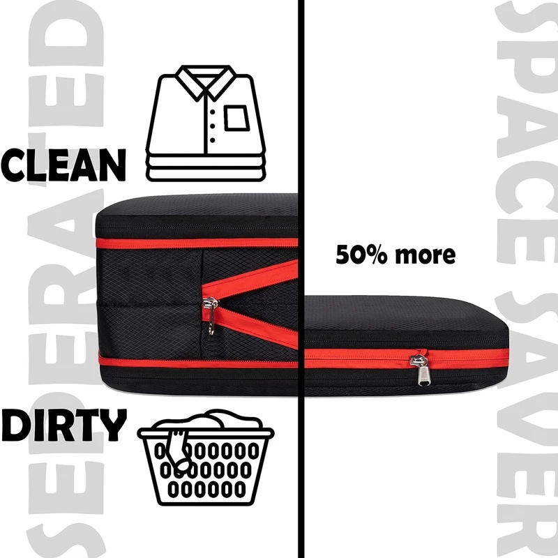 ポータブル二層圧縮バッグ,トラベル収納ポーチ,収納バッグ Total 4PCS Green ポータブル二層圧縮バッグ,トラベル収納ポーチ,収納バッグ Total 4PCS Green