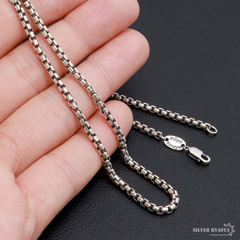 925 ボックスチェーンネックレス 幅3mm [cs062-3mm]