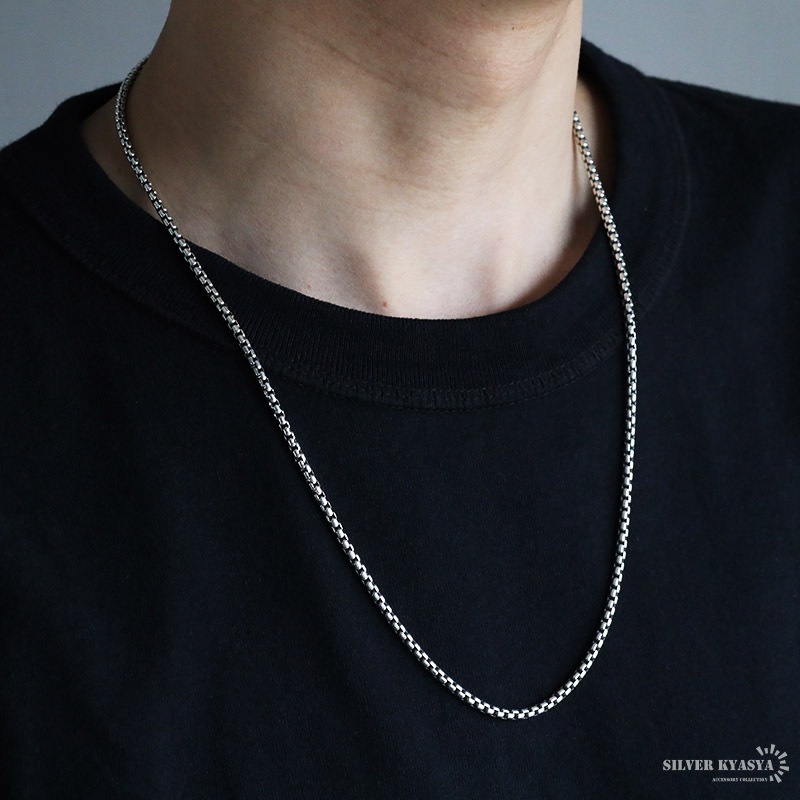 925 ボックスチェーンネックレス 幅3mm [cs062-3mm]