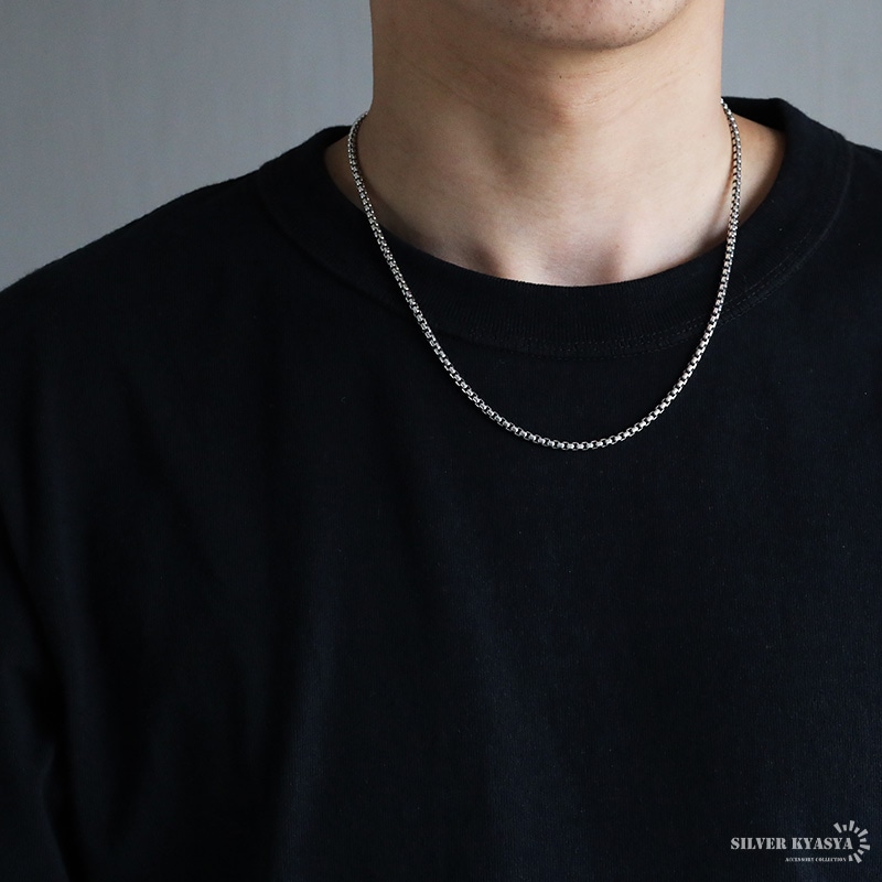 925 ボックスチェーンネックレス 幅3mm [cs062-3mm]