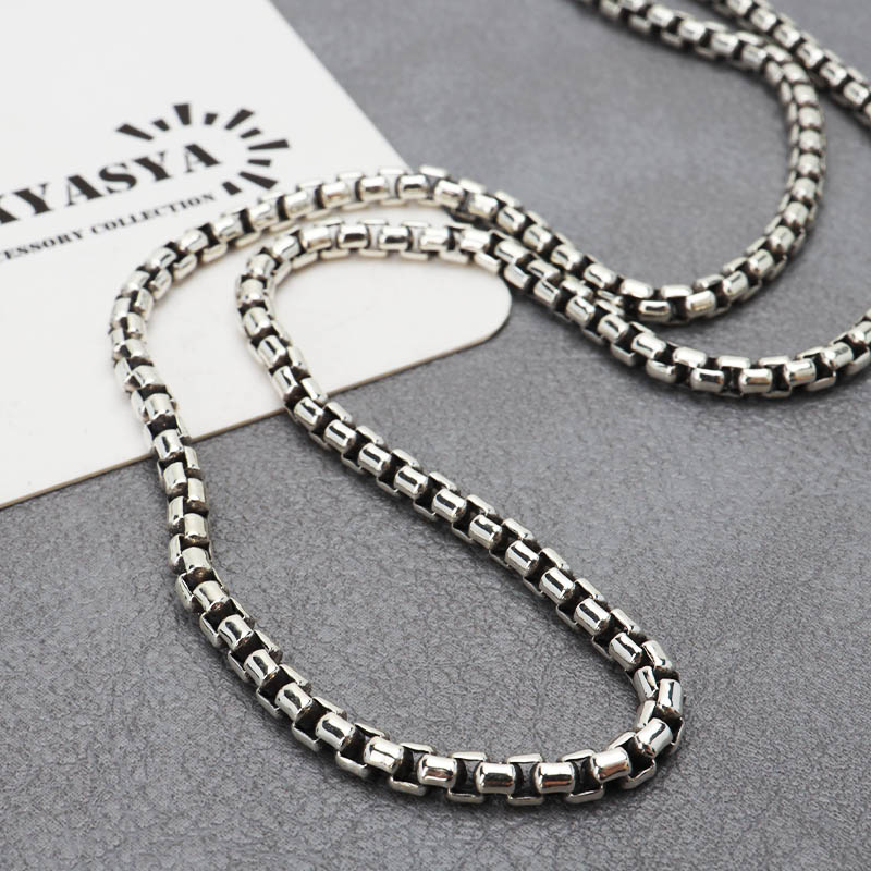 925 ボックスチェーンネックレス 幅3mm [cs062-3mm]