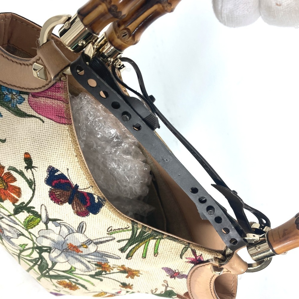 正規品　GUCCI グッチ フローラ　バンブー　ハンドバッグ 140203 GUCCI】グッチ『フローラ バンブー 2WAYハンドバッグ』308360