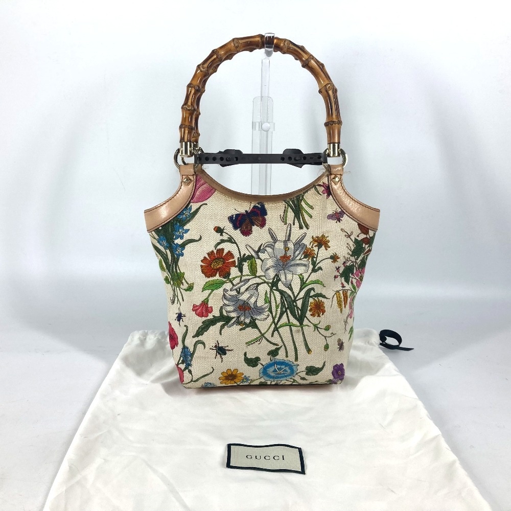 正規品　GUCCI グッチ フローラ　バンブー　ハンドバッグ 140203 グッチ ハンドバッグ フローラ 花柄 バンブー レディース GUCCI
