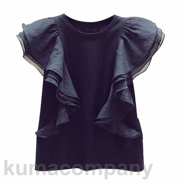 フリル トップス レディース フリル袖 半袖 フレンチスリーブ シャツ ブラウス クルーネック カットソー 大きいサイズ 白 黒 カジュアル 可愛い 韓国 ファッション 大人可愛い km フリル トップス レディース フリル袖 半袖 フレンチスリーブ シャツ ブラウス クルーネック カットソー 大きいサイズ 白 黒 カジュアル 可愛い 韓国 ファッション 大人可愛い km