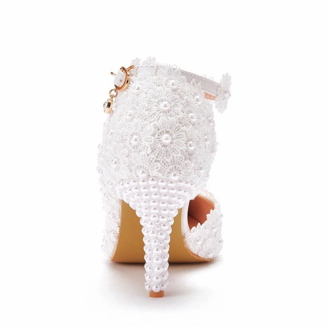 ホワイト ストラップパンプス ハイヒール ピンヒール パンプス ストラップ ポインテッドトゥパンプス レース花 ヒール8cm レディース サンダル 靴 美脚 結婚式 ウエディングシューズ 靴 フォー ホワイト ストラップパンプス ハイヒール ピンヒール パンプス ストラップ ポインテッドトゥパンプス レース花 ヒール8cm レディース サンダル 靴 美脚 結婚式 ウエディングシューズ 靴 フォー
