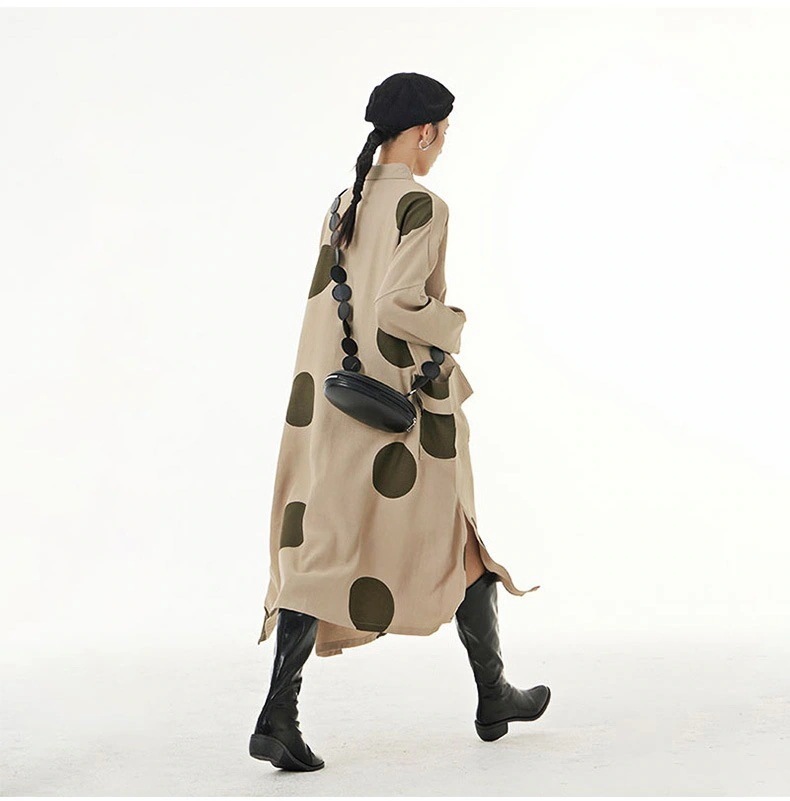 可愛いドットシャツワンピースロング長袖ブラウスレディース韓国ファッション秋服着痩せ効果リネンカーディガン 母の日 可愛いドットシャツワンピースロング長袖ブラウスレディース韓国ファッション秋服着痩せ効果リネンカーディガン 母の日