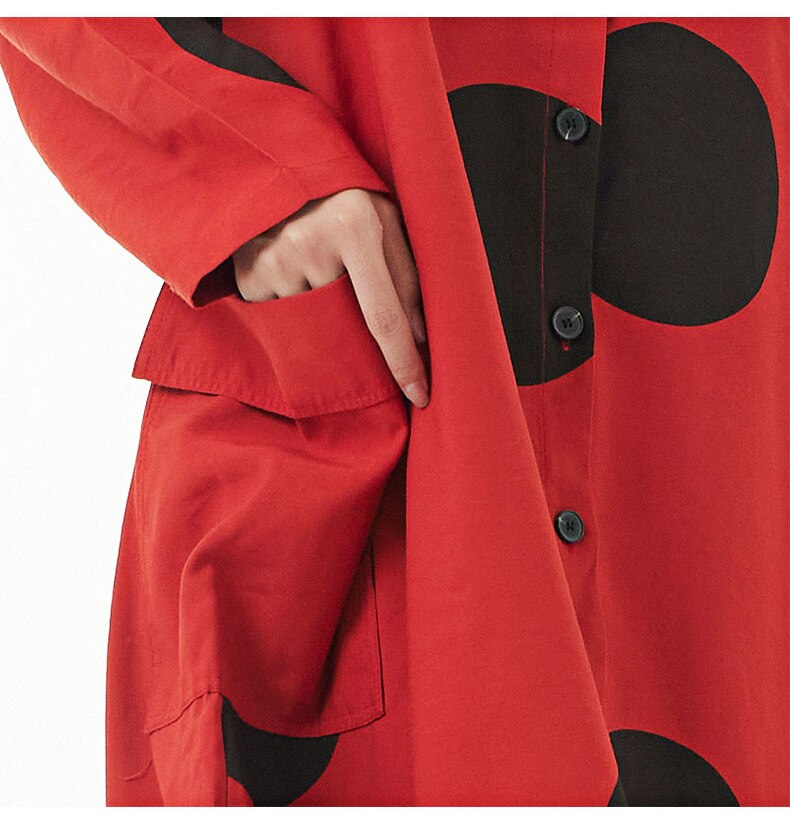 可愛いドットシャツワンピースロング長袖ブラウスレディース韓国ファッション秋服着痩せ効果リネンカーディガン 母の日 可愛いドットシャツワンピースロング長袖ブラウスレディース韓国ファッション秋服着痩せ効果リネンカーディガン 母の日