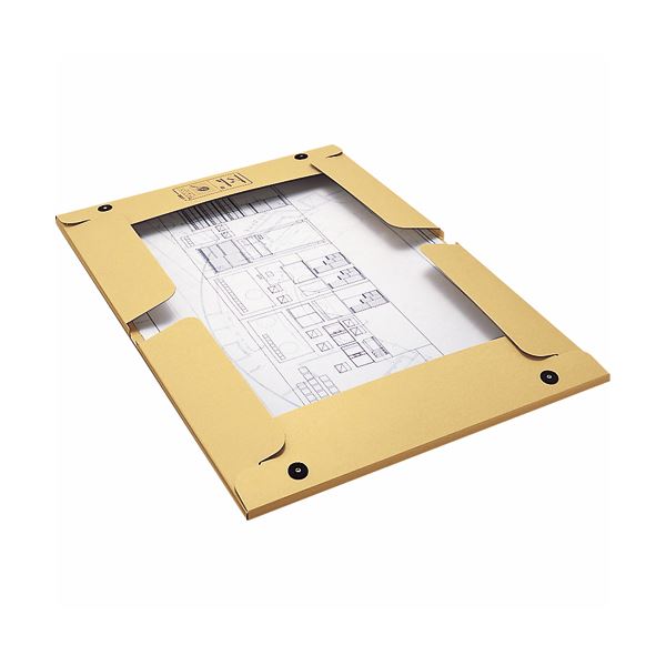 (まとめ) キングジム 図面ファイルGBクラフト表紙 A2 2つ折 背幅27mm 1142 1冊 (×10セット)