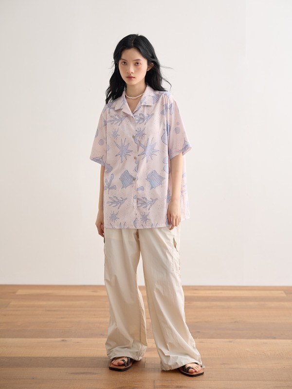 夏の新作プリント半袖シャツトップオリジナルルーズカジュアル半袖シャツ 夏の新作プリント半袖シャツトップオリジナルルーズカジュアル半袖シャツ