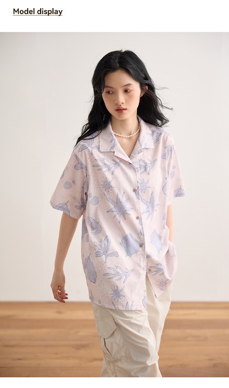夏の新作プリント半袖シャツトップオリジナルルーズカジュアル半袖シャツ 夏の新作プリント半袖シャツトップオリジナルルーズカジュアル半袖シャツ