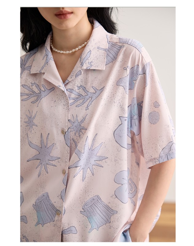 夏の新作プリント半袖シャツトップオリジナルルーズカジュアル半袖シャツ 夏の新作プリント半袖シャツトップオリジナルルーズカジュアル半袖シャツ
