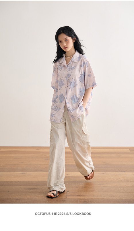 夏の新作プリント半袖シャツトップオリジナルルーズカジュアル半袖シャツ 夏の新作プリント半袖シャツトップオリジナルルーズカジュアル半袖シャツ