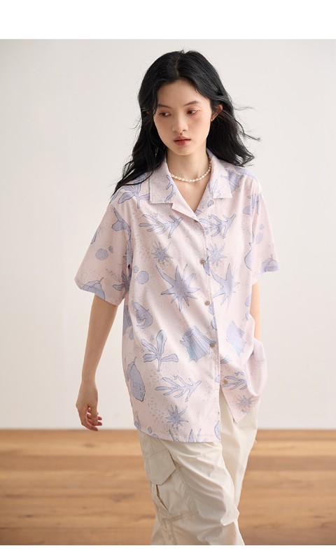 夏の新作プリント半袖シャツトップオリジナルルーズカジュアル半袖シャツ 夏の新作プリント半袖シャツトップオリジナルルーズカジュアル半袖シャツ