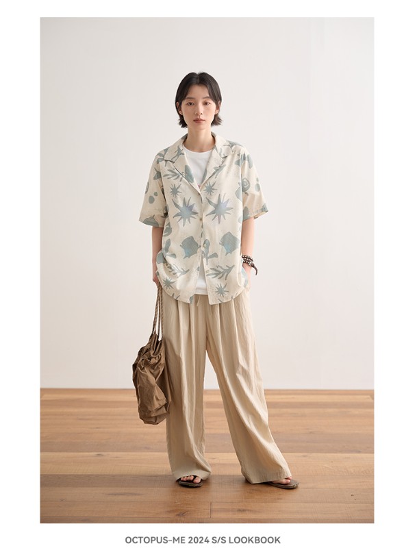 夏の新作プリント半袖シャツトップオリジナルルーズカジュアル半袖シャツ 夏の新作プリント半袖シャツトップオリジナルルーズカジュアル半袖シャツ