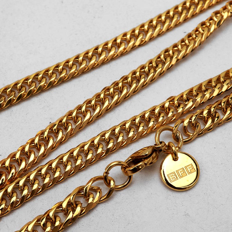 BFF オーバルネックレス ダブル喜平 [bffn018-g]