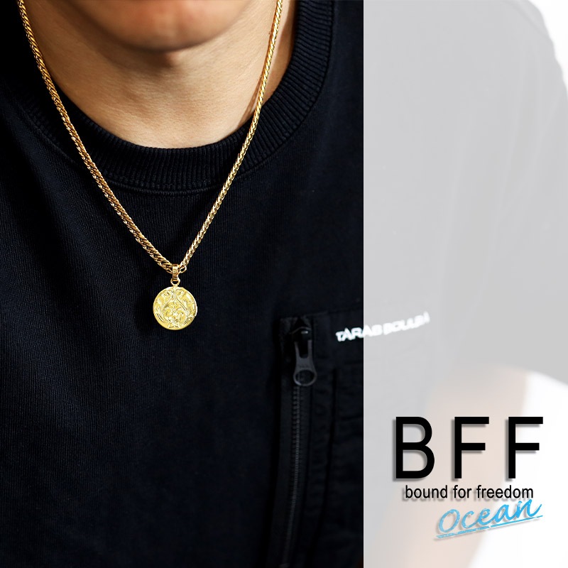 BFF オーバルネックレス ダブル喜平 [bffn018-g]