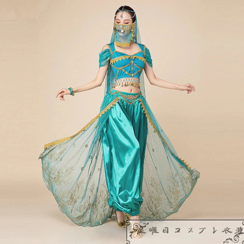 在庫品 アラジン ジャスミン姫 コスプレ衣装 ベリーダンス衣装 仮装 変装 ハロウィン コスチューム イベント コスチューム