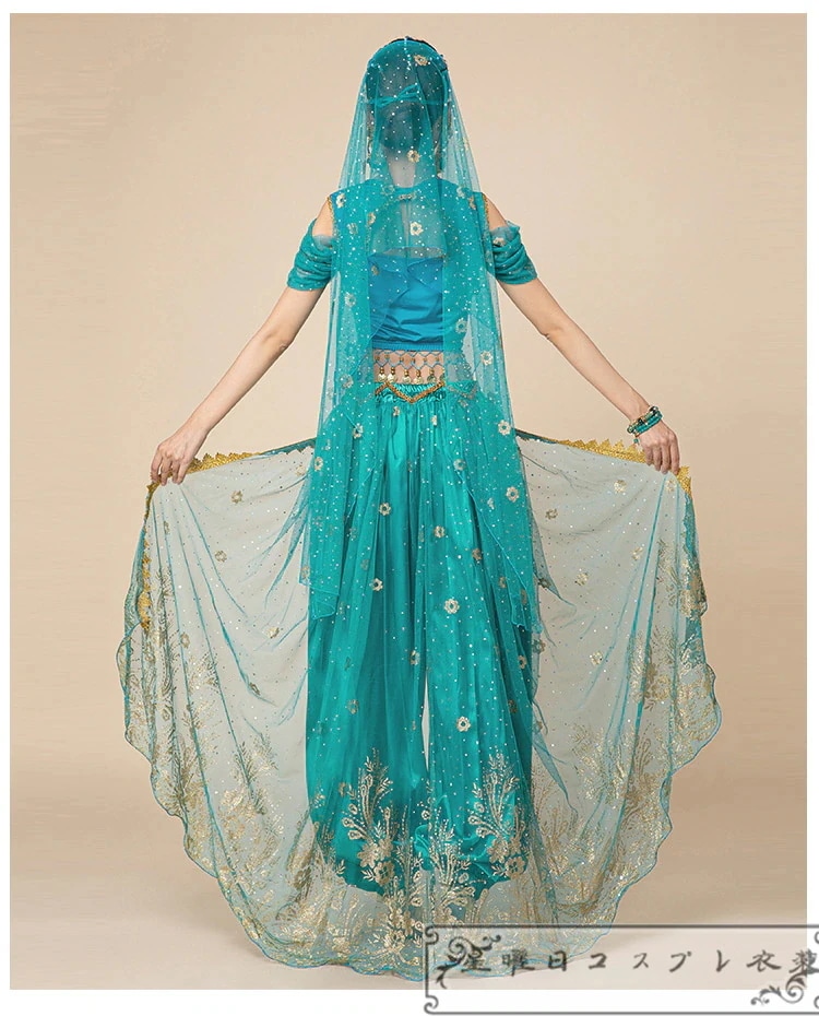 在庫品 アラジン ジャスミン姫 コスプレ衣装 ベリーダンス衣装 仮装 変装 ハロウィン コスチューム イベント コスチューム