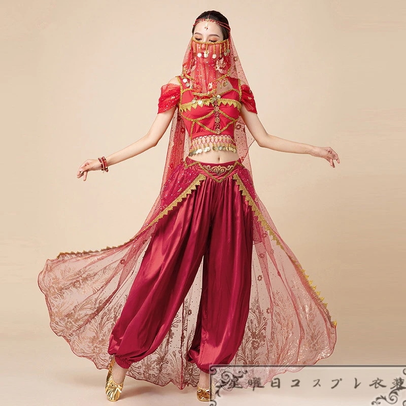 在庫品 アラジン ジャスミン姫 コスプレ衣装 ベリーダンス衣装 仮装 変装 ハロウィン コスチューム イベント コスチューム