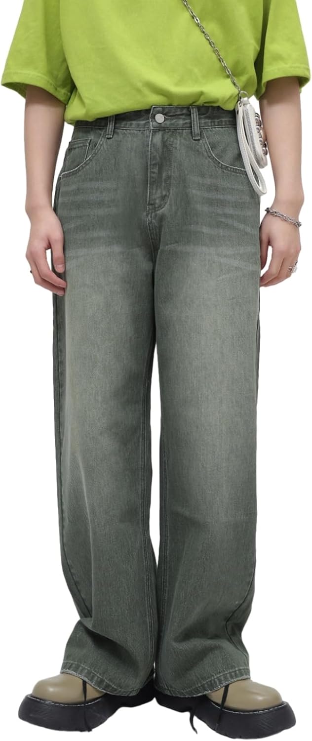 ジーパン デニムパンツ ズボン ロングパンツ メンズ 大人 男女兼用 ワイドデニム へやぎ ウォッシュ加工 厚い 立体裁断 ストリート系 大きいサイズ カッコイイ 秋用 春秋 バイカージーン