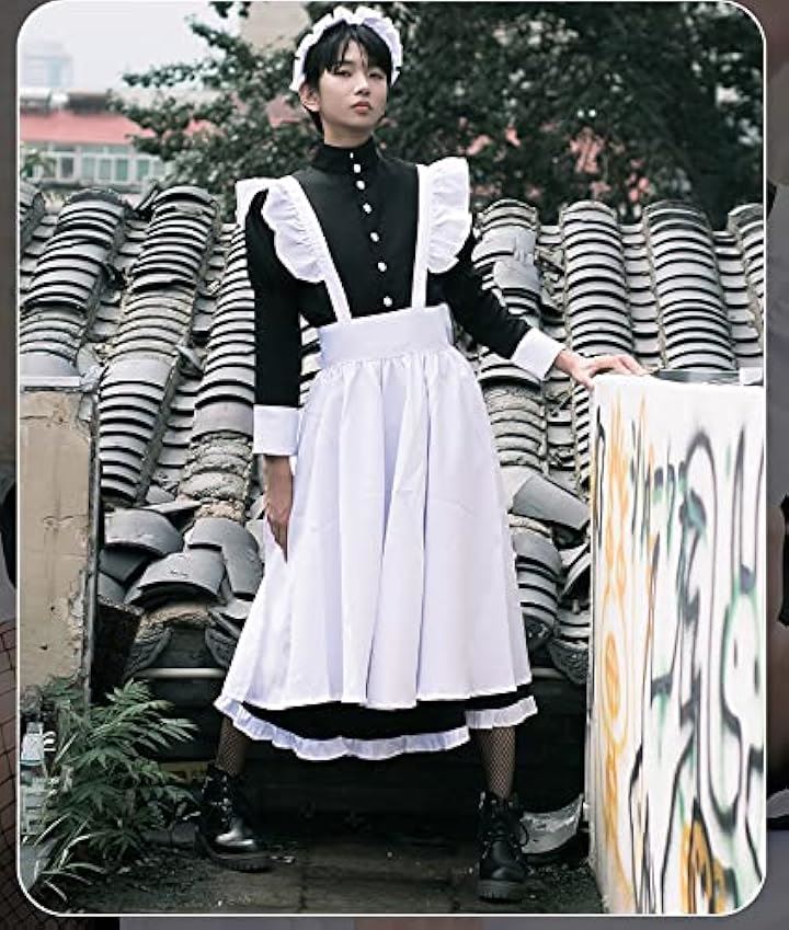 レディレイジー 女装 メイド コスプレ 長袖 ロング メイド服 メンズ 黒 ブラック(ブラック, 2XL) レディレイジー 女装 メイド コスプレ 長袖 ロング メイド服 メンズ 黒 ブラック(ブラック, 2XL)