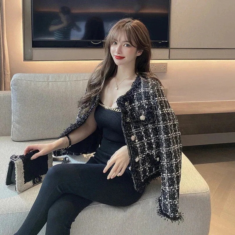 【20点セット】【急速出荷】2色 長袖 ラウンドネック ツイードジャケット ショート丈 レディース アウター トップス ツイードジャケット 【20点セット】【急速出荷】2色 長袖 ラウンドネック ツイードジャケット ショート丈 レディース アウター トップス ツイードジャケット