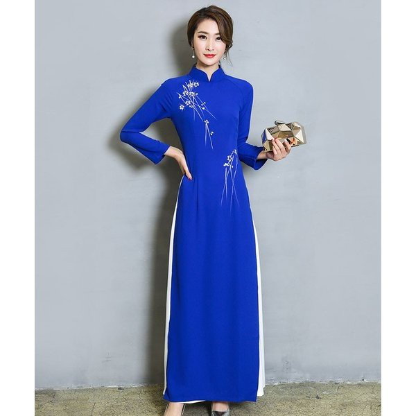 Qoo10] チャイナドレス ベトナム アオザイ ロン