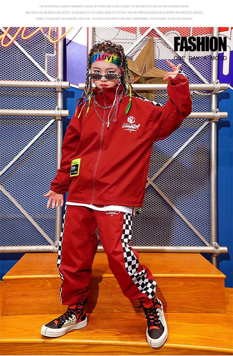 【本日限定】キッズ ダンス衣装 上下セット 赤 ガールズ スポーツウェア ジャージ 韓国子供服 ジャケット ダンス 衣装 男の子 女の子 長袖ダンス 運動着 韓国風 ジュニア セットアップ ロングパン