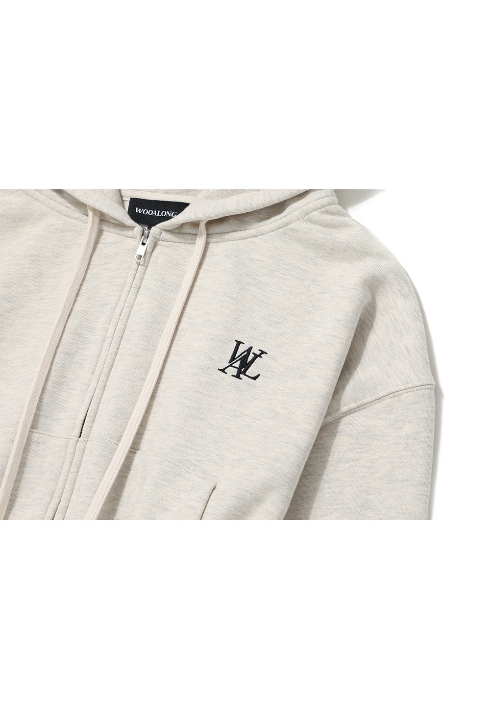 【WOOALONG】 SIGNATURE CROP HOOD ZIP-UP : OAT MEAL 【WOOALONG】 SIGNATURE CROP HOOD ZIP-UP : OAT MEAL