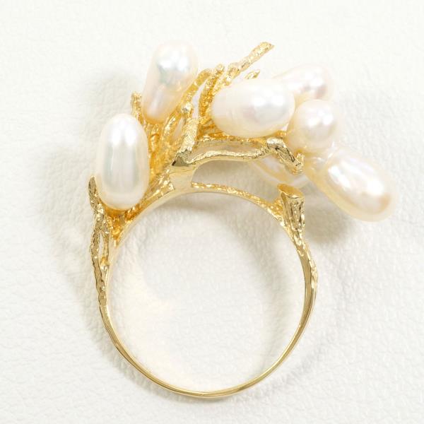K18 18金 YG イエローゴールド リング 指輪 10号 パール(真珠) ジュエリー 中古
