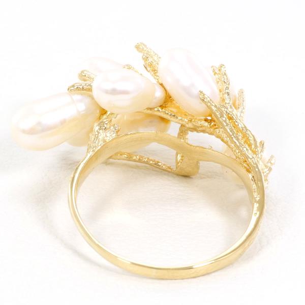 K18 18金 YG イエローゴールド リング 指輪 10号 パール(真珠) ジュエリー 中古