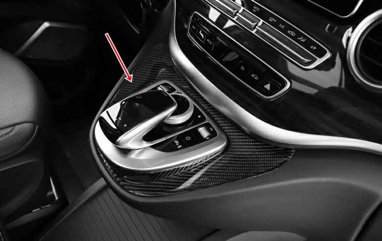 新型 メルセデス・ ベンツ Vクラス W447 専用 センターコンソール シフトパネルカバー ガーニッシュ パーツ カーボン調 2P 10008