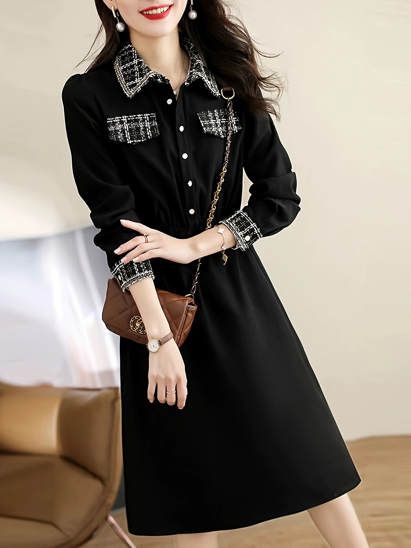 柄拼接カラードレス可愛らしい香り小ぶり 柄拼接カラードレス可愛らしい香り小ぶり