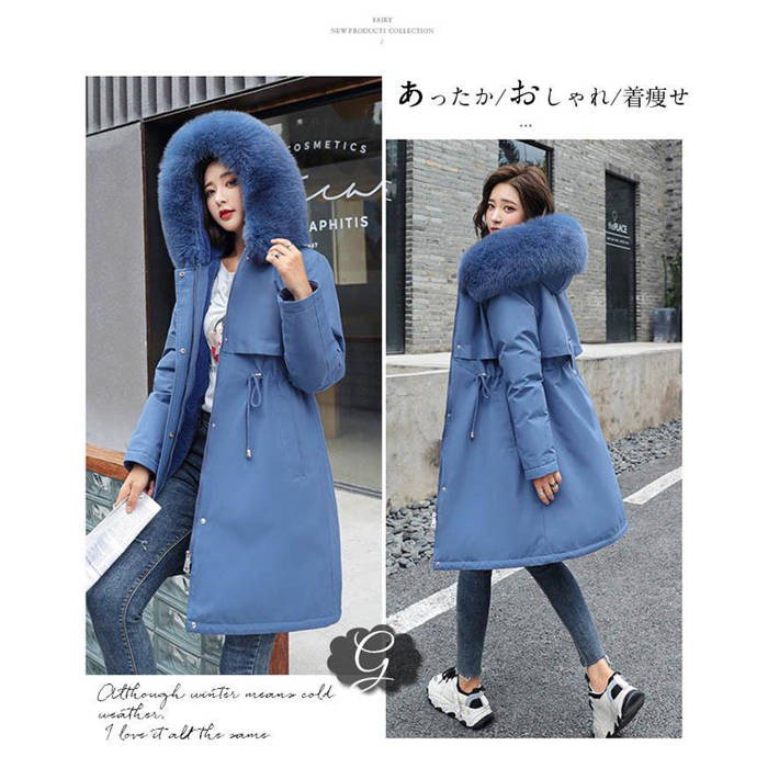 モッズコート レディース 裏ボア アウター コート ファーコート ボアコート モッズコート アウター ジャケット フェイクファー ロングコート もこもこ フード付き 冬 防寒 暖かい 寒さ対策 ブラッ