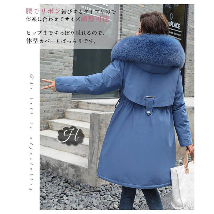 モッズコート レディース 裏ボア アウター コート ファーコート ボアコート モッズコート アウター ジャケット フェイクファー ロングコート もこもこ フード付き 冬 防寒 暖かい 寒さ対策 ブラッ