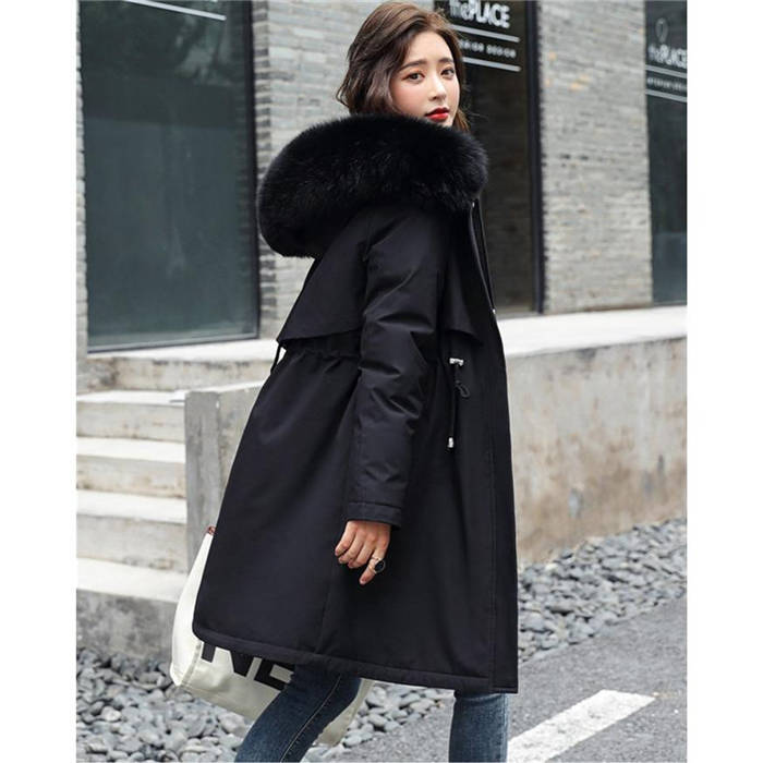モッズコート レディース 裏ボア アウター コート ファーコート ボアコート モッズコート アウター ジャケット フェイクファー ロングコート もこもこ フード付き 冬 防寒 暖かい 寒さ対策 ブラッ