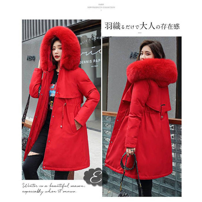 モッズコート レディース 裏ボア アウター コート ファーコート ボアコート モッズコート アウター ジャケット フェイクファー ロングコート もこもこ フード付き 冬 防寒 暖かい 寒さ対策 ブラッ