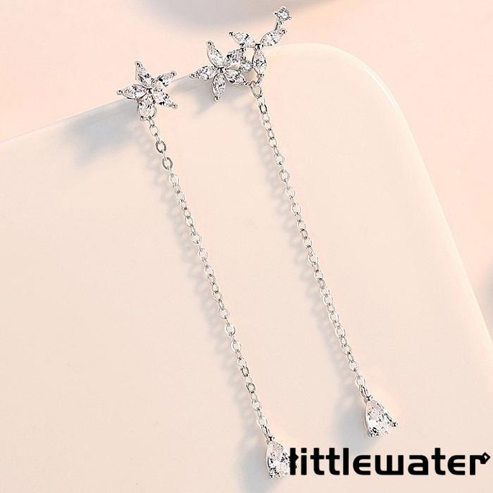 ピアス レディース 揺れる お花 チェーン オシャレ 大人可愛い 上品 2way プラチナ仕上げ シルバー925 女性 誕生日プレゼント 母の日ギフト