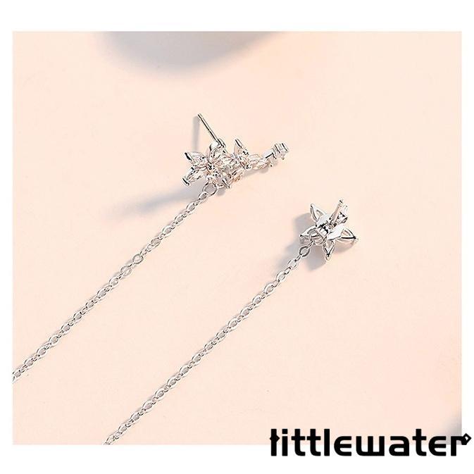 ピアス レディース 揺れる お花 チェーン オシャレ 大人可愛い 上品 2way プラチナ仕上げ シルバー925 女性 誕生日プレゼント 母の日ギフト