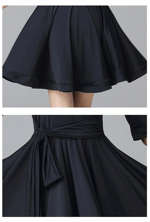 超人気,大特価 社交ダンスドレス ワンピース ラテン衣装 ラテンドレス ブラック 黒 練習着 大きいサイズ モダン ラテンダンス用 レディース 女性用 ダンス衣装 レッスンウェア チャチャチャ ルンバ